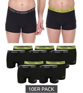 10-pack of Kappa men's boxer shorts with brand lettering and logo, 351K1JW ADO, black/lime