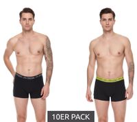 10-pack of Kappa men's boxer shorts with brand lettering and logo, 351K1JW ADO, black/lime 10-pack of Kappa men's boxer shorts with brand lettering and logo, 351K1JW ADO, black/lime