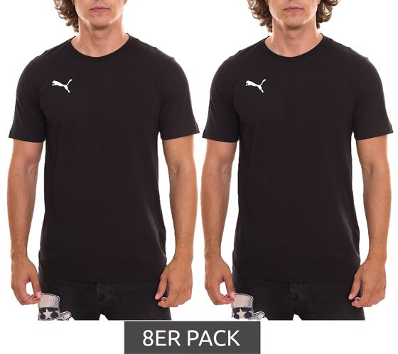 8-pack of PUMA TeamGoal 23 Casual Men's T-Shirts with Logo Embroidery, Cotton Football T-Shirts, 656578 03, Black