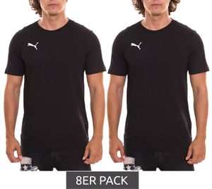 8-pack of PUMA TeamGoal 23 Casual Men's T-Shirts with Logo Embroidery, Cotton Football T-Shirts, 656578 03, Black