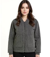 Pack de 2: Chaqueta bomber de mezcla de lana con bolsillos de parche para mujer, chaqueta de transición 952374 gris Pack de 2: Chaqueta bomber de mezcla de lana con bolsillos de parche para mujer, chaqueta de transición 952374 gris