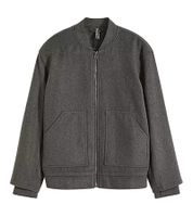 Pack de 2: Chaqueta bomber de mezcla de lana con bolsillos de parche para mujer, chaqueta de transición 952374 gris Pack de 2: Chaqueta bomber de mezcla de lana con bolsillos de parche para mujer, chaqueta de transición 952374 gris