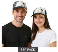 Pack de 3 gorras de béisbol unisex WORLDCUP LEGENDS con diseño alemán. Gorra de algodón con estampado de futbolista. Visera curva con estampado del número 5. Efecto desgastado. TC123027WCL, Negro Pack de 3 gorras de béisbol unisex WORLDCUP LEGENDS con diseño alemán. Gorra de algodón con estampado de futbolista. Visera curva con estampado del número 5. Efecto desgastado. TC123027WCL, Negro