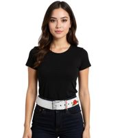 Pack de 3 cinturones de Guns N' Roses con look vintage, talla única, 100 cm, con logo, cinturón casual, 100 cm, BT104882GNR, blanco Pack de 3 cinturones de Guns N' Roses con look vintage, talla única, 100 cm, con logo, cinturón casual, 100 cm, BT104882GNR, blanco