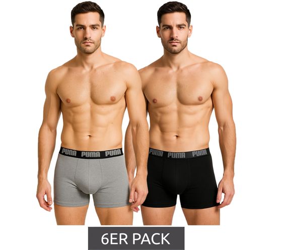 6-Pack PUMA Everyday Basic Boxer Men's Cotton Boxer Shorts 521015001 691 Black/Heather Gray