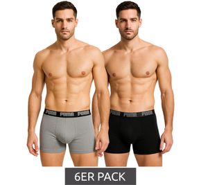 6-Pack PUMA Everyday Basic Boxer Men's Cotton Boxer Shorts 521015001 691 Black/Heather Gray