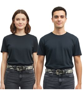 AC/DC Belt from an Australian rock band. Leather belt, adjustable casual belt, black.