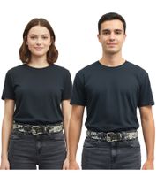 AC/DC Gürtel von einer australische Rockband Leder-Gürtel verstellbarer Freizeit-Gürtel Schwarz