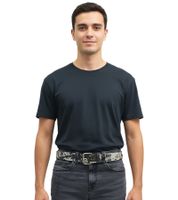 AC/DC Gürtel von einer australische Rockband Leder-Gürtel verstellbarer Freizeit-Gürtel Schwarz