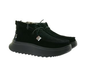 HEY DUDE Wendy Peak Damen Schlupf-Stiefelette im Mokassin-Look mit Wechselfußbett und Echtleder 40411-001 Schwarz HEY DUDE Wendy Peak Damen Schlupf-Stiefelette im Mokassin-Look mit Wechselfußbett und Echtleder 40411-001 Schwarz