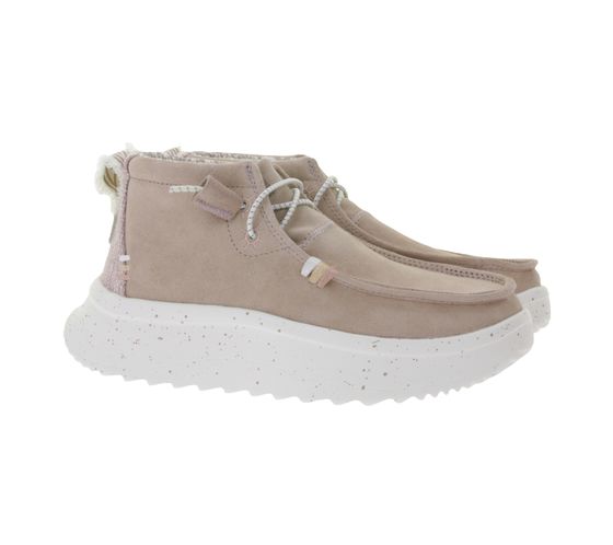 HEY DUDE Wendy Peak Damen Schlupf-Stiefelette im Mokassin-Look mit Wechselfußbett und Echtleder 40411-684 Altrosa