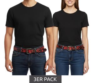 Confezione da 3 cinture Slipknot della band metal per uomo o donna. Taglia unica, 95 cm, cintura casual regolabile, BT105771SLP, nero/rosso Confezione da 3 cinture Slipknot della band metal per uomo o donna. Taglia unica, 95 cm, cintura casual regolabile, BT105771SLP, nero/rosso