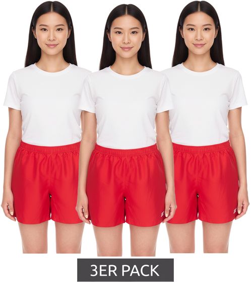 3er Pack Outfitter OCEAN FABRICS Trainings-Shorts für Damen nachhaltige Sport-Hose Tahi Match Sparpack OUT-W-1032-OTW Rot