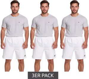 3er Sparpack Outfitter OCEAN FABRICS Trainings-Shorts für Herren nachhaltige Sport-Hose Tahi Match OUT-M-1032-OTW Weiß