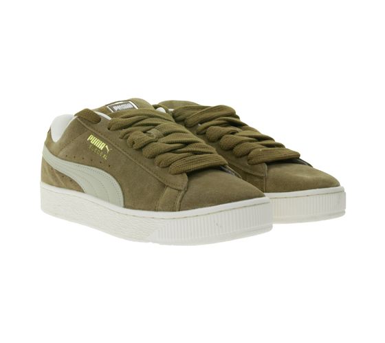 PUMA Suede XL Suede Sneaker with Padded Cuff and Tongue Lace-Up Shoes 395205 18 Brown/Beige