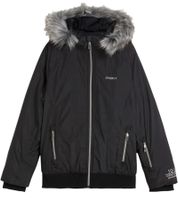 2er Sparpack Kinder Winter-Jacke für Mädchen nachhaltige Ski-Jacke Outdoor-Jacke mit Kapuze und Fellrand zum abnehmen Schneejacke 938001 Schwarz