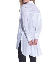 Chemisier oversize Vestino pour femme, transparent à rayures texturées, chemisier d'été, 900600, blanc