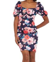 Confezione da 2 abiti estivi da donna con stampa floreale all-over, miniabito con maniche a sbuffo, abito casual 931070 Blu/Multicolore Confezione da 2 abiti estivi da donna con stampa floreale all-over, miniabito con maniche a sbuffo, abito casual 931070 Blu/Multicolore