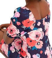 Confezione da 2 abiti estivi da donna con stampa floreale all-over, miniabito con maniche a sbuffo, abito casual 931070 Blu/Multicolore Confezione da 2 abiti estivi da donna con stampa floreale all-over, miniabito con maniche a sbuffo, abito casual 931070 Blu/Multicolore