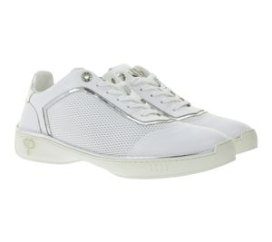 Sneakers da uomo PHINOMEN, fatte a mano in Italia, in vera pelle, bianco/argento Sneakers da uomo PHINOMEN, fatte a mano in Italia, in vera pelle, bianco/argento