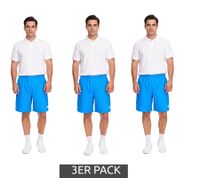3er Pack Outfitter OCEAN FABRICS Trainings-Shorts für Herren nachhaltige Sport-Hose Tahi Match OUT-M-1032-OTW Blau