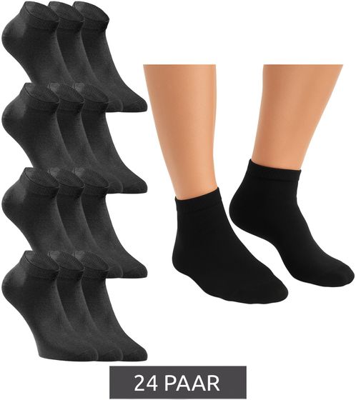 24 Paar JACK & JONES Short Sock Sneaker-Socken Sport-Strümpfe Baumwoll Quarter-Socken Sparpack 12260511 Schwarz