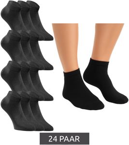 24 Paar JACK & JONES Short Sock Sneaker-Socken Sport-Strümpfe Baumwoll Quarter-Socken Sparpack 12260511 Schwarz
