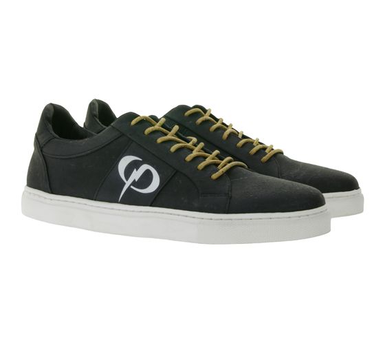 PHINOMEN Cork II Unisex Sneaker Handarbeit Made in Portugal aus Kork gefertigt Freizeit-Schuhe Schwarz