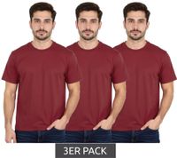 3-Pack European League of Football Blank T-Shirts in Wine Red