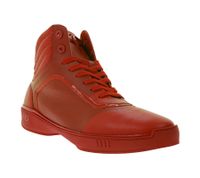 PHINOMEN Herren und Damen High Top Sneaker Handarbeit Made in Italien mit Saffiano-Optik Echtleder-Schuhe Rot PHINOMEN Herren und Damen High Top Sneaker Handarbeit Made in Italien mit Saffiano-Optik Echtleder-Schuhe Rot