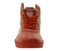 PHINOMEN Herren und Damen High Top Sneaker Handarbeit Made in Italien mit Saffiano-Optik Echtleder-Schuhe Rot PHINOMEN Herren und Damen High Top Sneaker Handarbeit Made in Italien mit Saffiano-Optik Echtleder-Schuhe Rot
