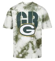 T-shirt homme RE:COVERED X NFL avec logo des Packers de Green Bay imprimé, col rond en coton, gris ou vert/blanc tie-dye