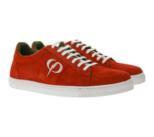 PHINOMEN X-Mas Special Edtion Herren und Damen Sneaker Made in Portugal mit Suede-Optik Echtleder-Schuhe Rot