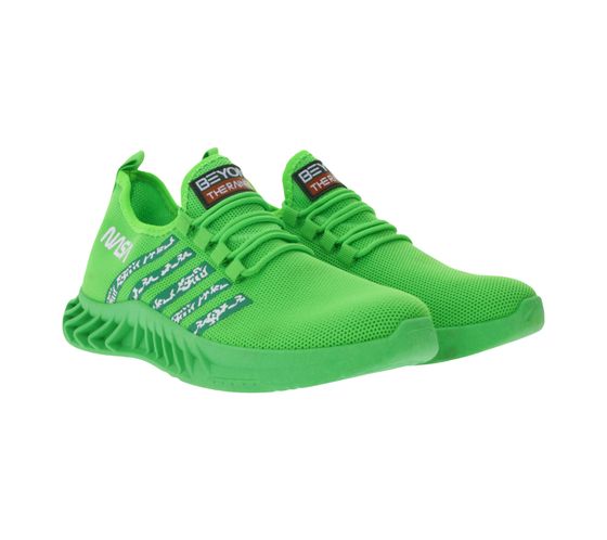 BEYOND THE RAINBOW Herren Freizeit-Sneaker mit NASA Schriftzug Alltags-Schuhe Turnschuhe CSK2043 Grün
