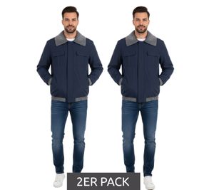 2-Pack Men's Transition Jacket with Ribbed Details, Simple Everyday Jacket, Value Pack 904745 Blue/Gray