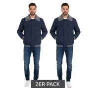 Veste mi-saison homme avec détails côtelés, veste simple au quotidien, lot de 2, 904745, bleu/gris