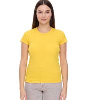 Camiseta WORXWEAR para mujer (pack de 5), cuello redondo moderno y manga corta de 180 g/m², color amarillo
