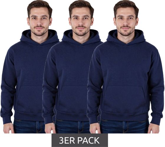 Confezione risparmio da 3 felpe con cappuccio in cotone con scritta "European League of Football" in blu confetto