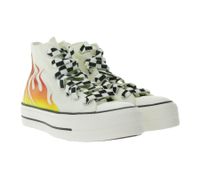 Converse Chuck Taylor All Star Lift Platform Flames Damen Schuhe High Top Chucks mit bequemen Ortholite-Fußbett Retro-Sneaker A07892C Hell-Beige