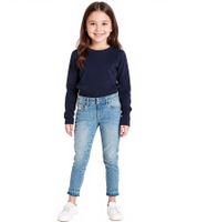 Lot de 3 jeans KangaROOS pour fille, coupe droite courte, en coton, style décontracté, 43634735, bleu