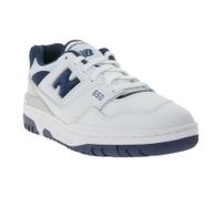 New Balance 550 Herren Sneaker aus Echtleder mit N-Logo Low-Top Schuhe mit Ortholite-Innensohle BB550NQB Weiß/Navy