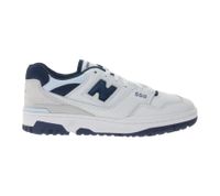New Balance 550 Herren Sneaker aus Echtleder mit N-Logo Low-Top Schuhe mit Ortholite-Innensohle BB550NQB Weiß/Navy
