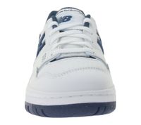 New Balance 550 Herren Sneaker aus Echtleder mit N-Logo Low-Top Schuhe mit Ortholite-Innensohle BB550NQB Weiß/Navy