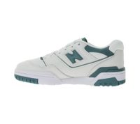 New Balance 550 Damen Echtleder-Sneaker mit perforiertem Upper Low-Top Schuhe mit Ortholite-Innensohle BBW550BI Weiß/Grün