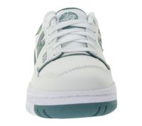 New Balance 550 Damen Echtleder-Sneaker mit perforiertem Upper Low-Top Schuhe mit Ortholite-Innensohle BBW550BI Weiß/Grün