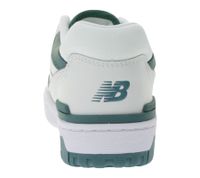 New Balance 550 Damen Echtleder-Sneaker mit perforiertem Upper Low-Top Schuhe mit Ortholite-Innensohle BBW550BI Weiß/Grün