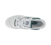 New Balance 550 Damen Echtleder-Sneaker mit perforiertem Upper Low-Top Schuhe mit Ortholite-Innensohle BBW550BI Weiß/Grün