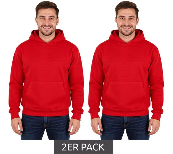 2er Sparpack European League Of Football Blanko Baumwoll-Hoodies tomate