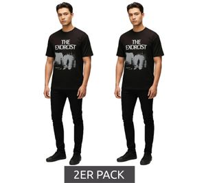 2er Sparpack RE:COVERED X THE EXORCIST FILM Herren T-Shirt mit Foto-Print Baumwoll-Shirt Rundhals-Shirt RCWARN559 Schwarz 2er Sparpack RE:COVERED X THE EXORCIST FILM Herren T-Shirt mit Foto-Print Baumwoll-Shirt Rundhals-Shirt RCWARN559 Schwarz