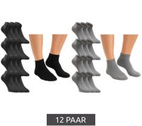 12 paires de chaussettes courtes JACK & JONES pour femme, chaussettes de sport, chaussettes basses en coton (référence 12260511), noires ou grises